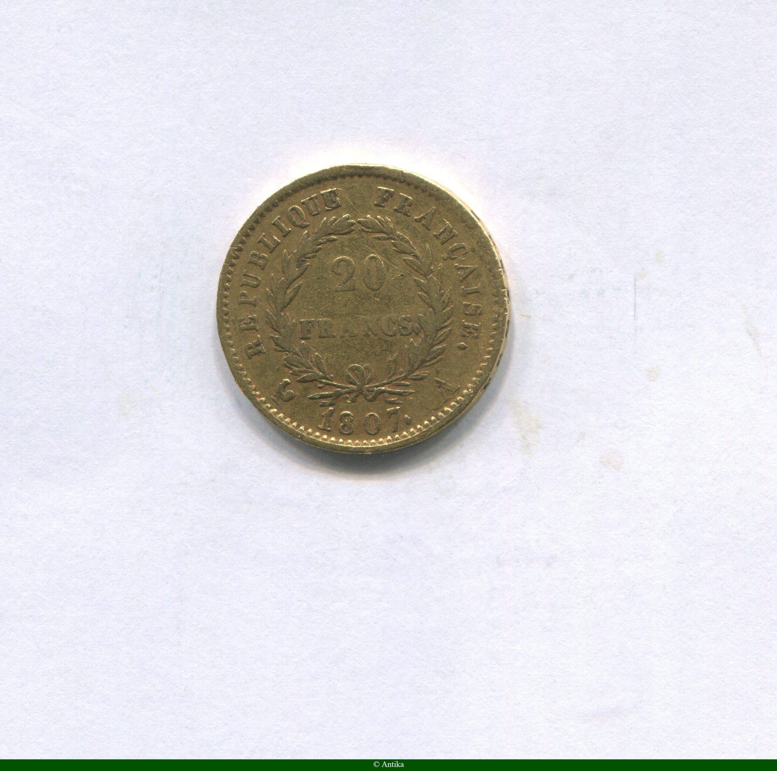 20 FRANCS OR NAP EMP revers REPUBLIQUE