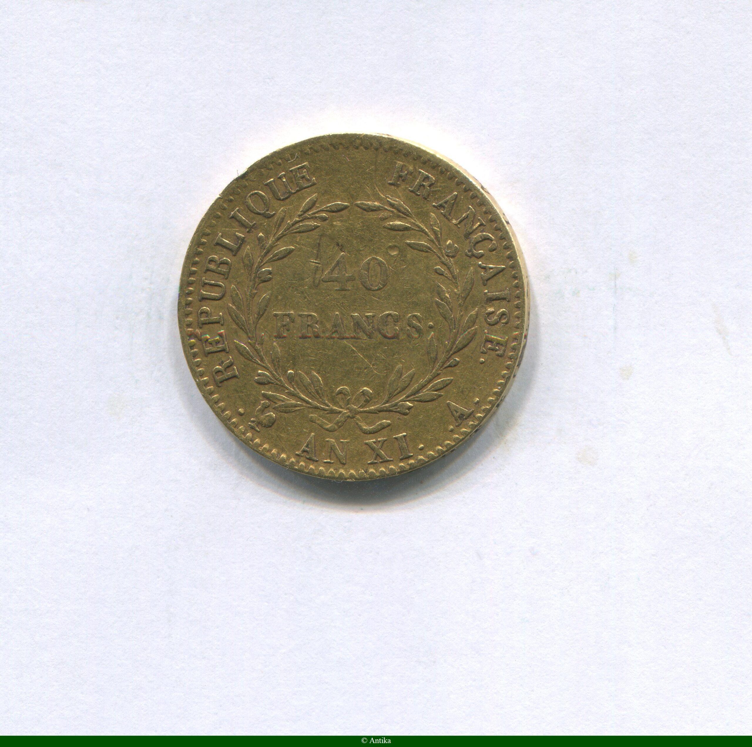 40 FRANCS OR BONAPARTE Ier CONSUL