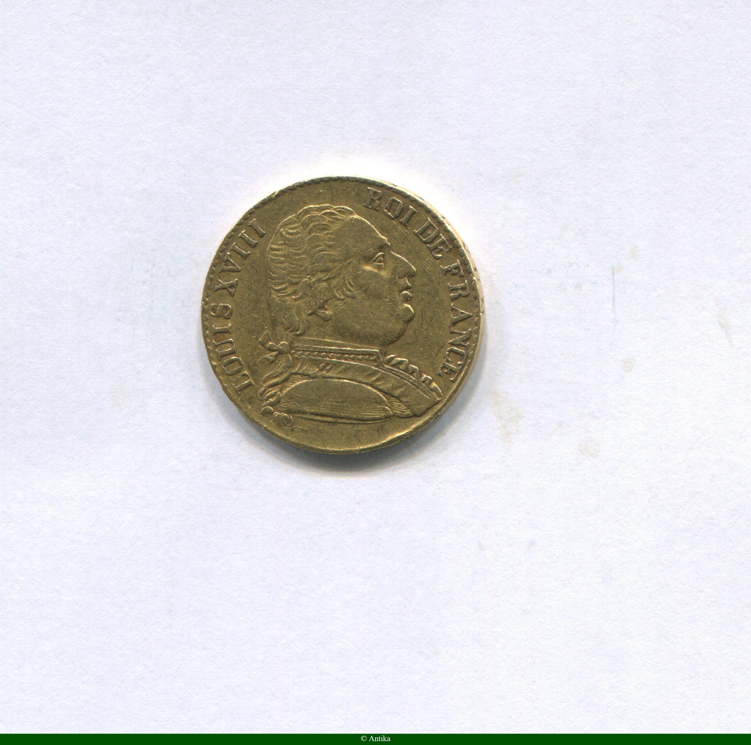 20 FRANCS OR Buste Habillé en exil 1815