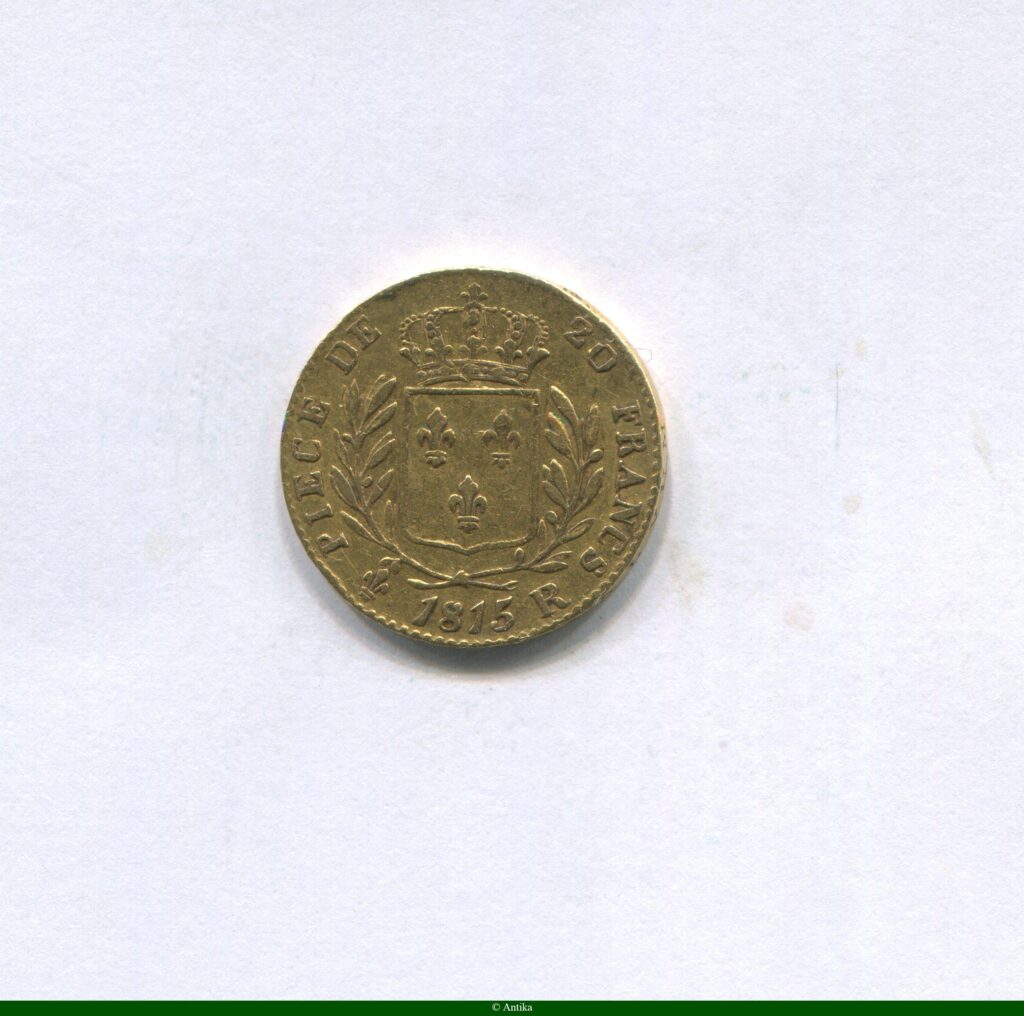 20 FRANCS OR Buste Habillé en exil 1815