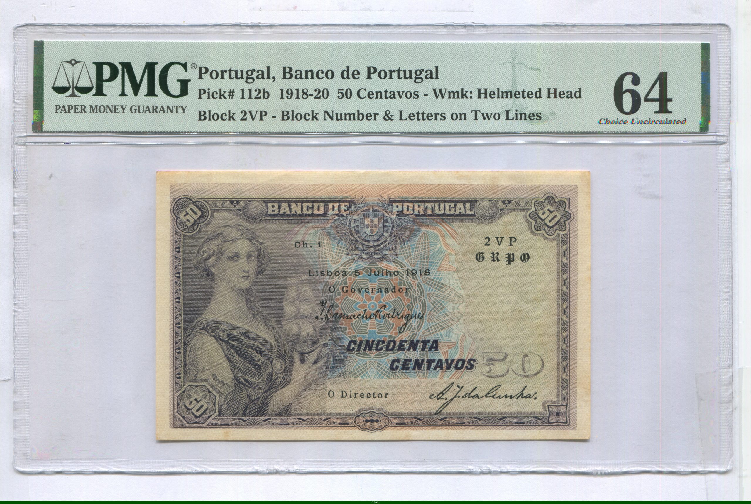 50 Centavos Buste de Femme PMG 64 (Choice Uncirculated)